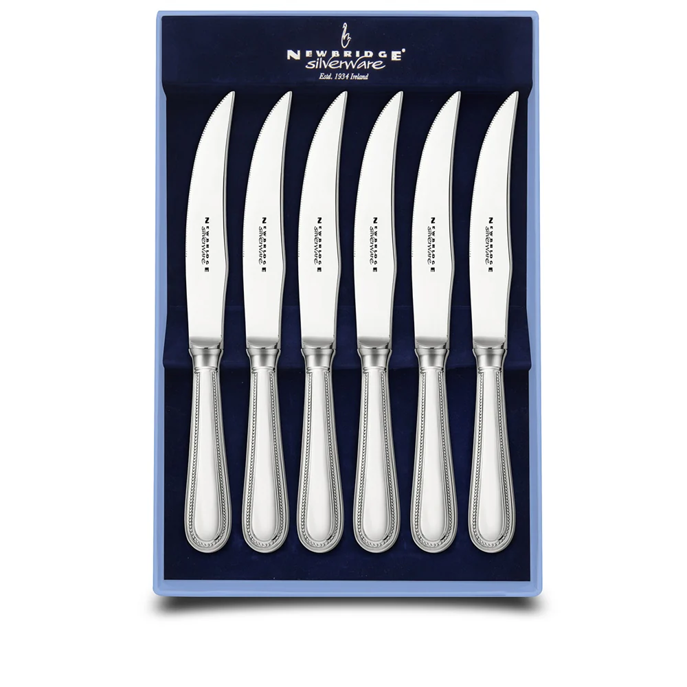 Bead Silver Plated 6 Piece Steak Knife Set