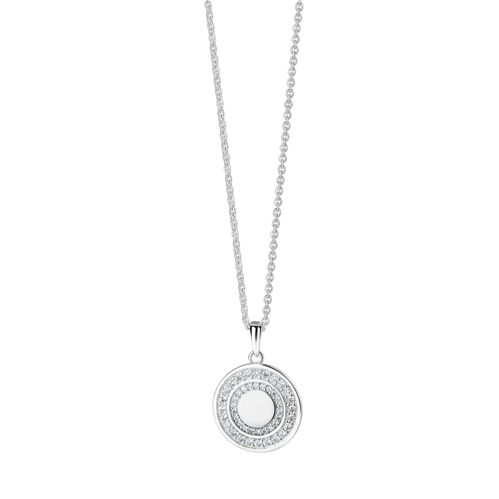 Circular Pendant with Clear Stones