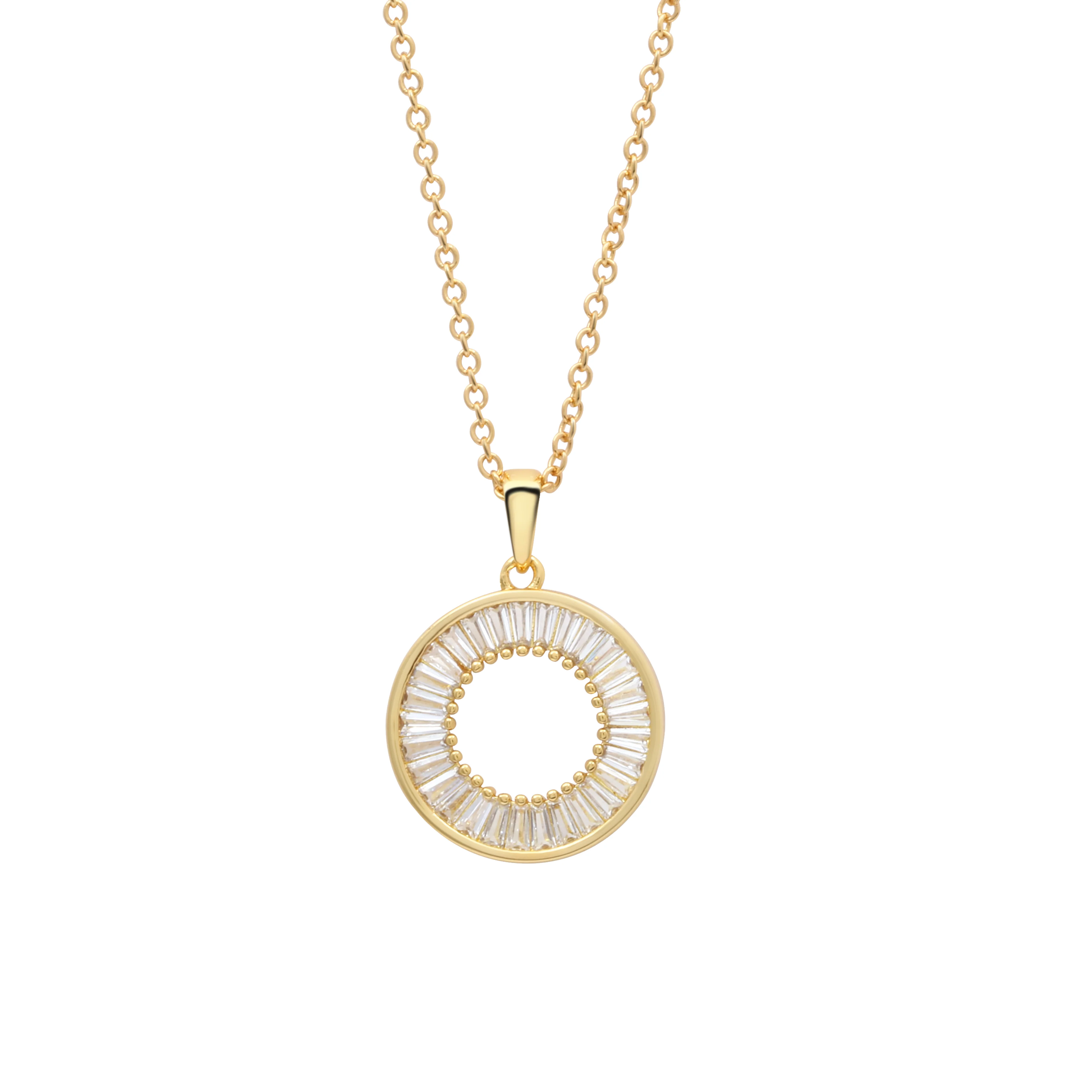 Gold Plated Baguette Stone Pendant - Image 4