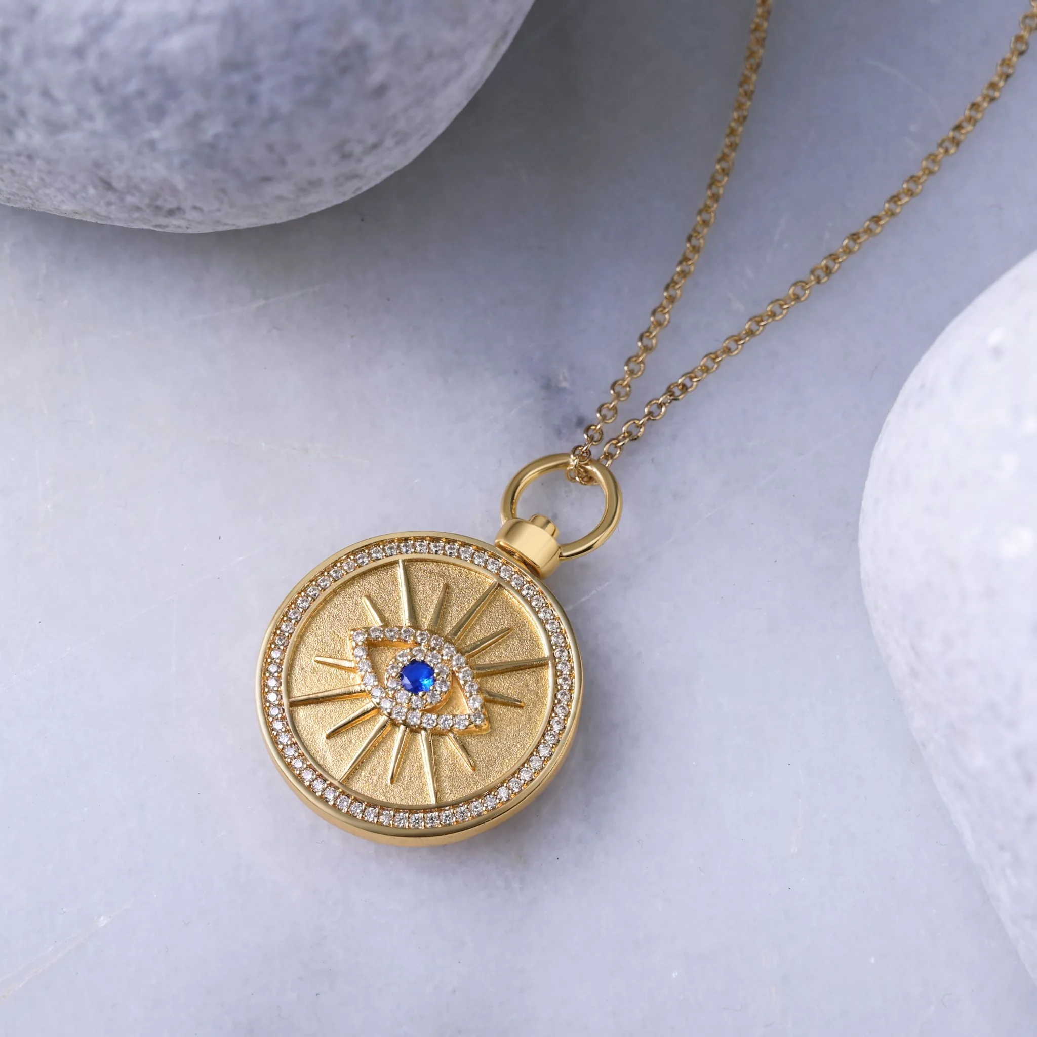 Gold Plated Evil Eye Pendant - Image 4