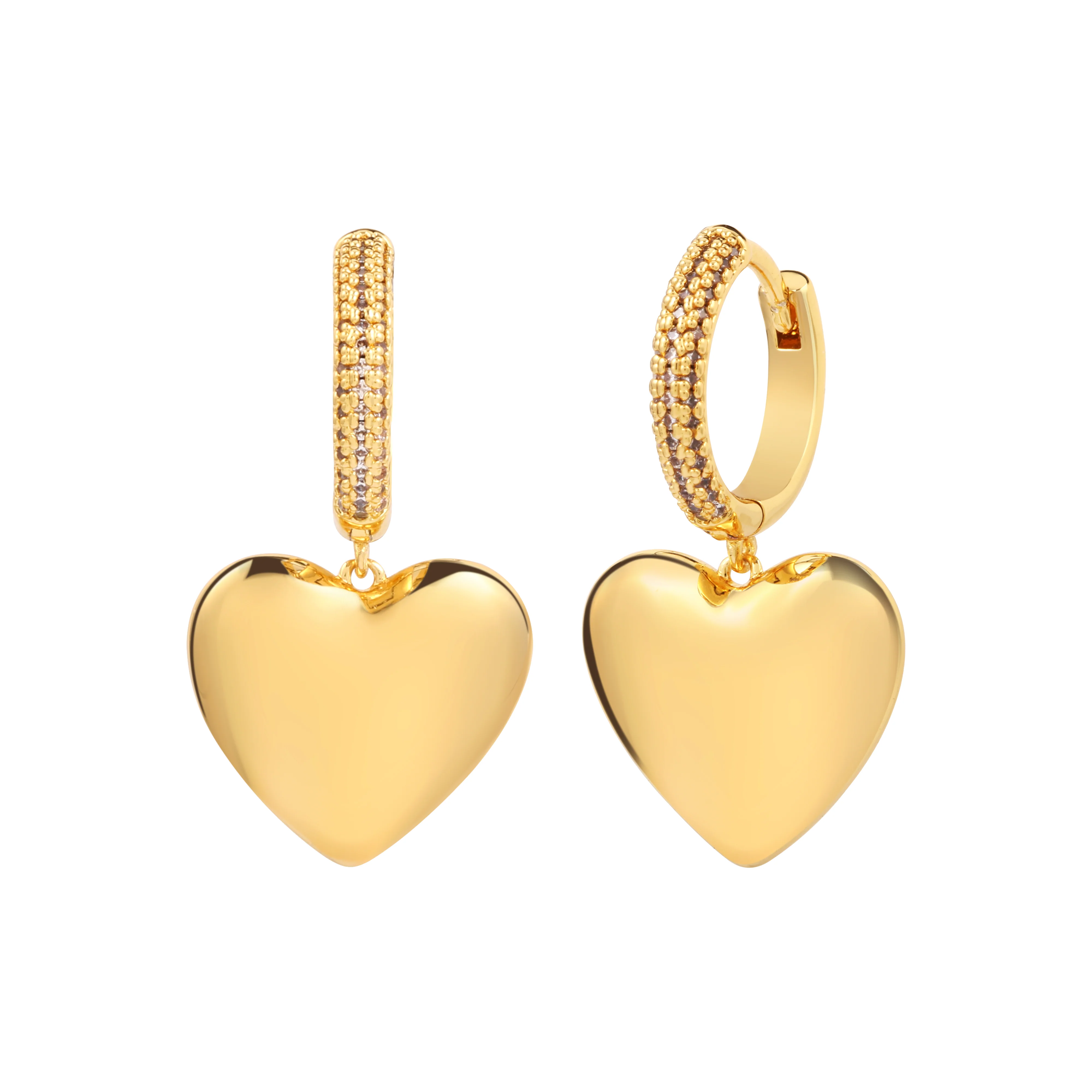 Gold Plated Heart Earrings - Image 3