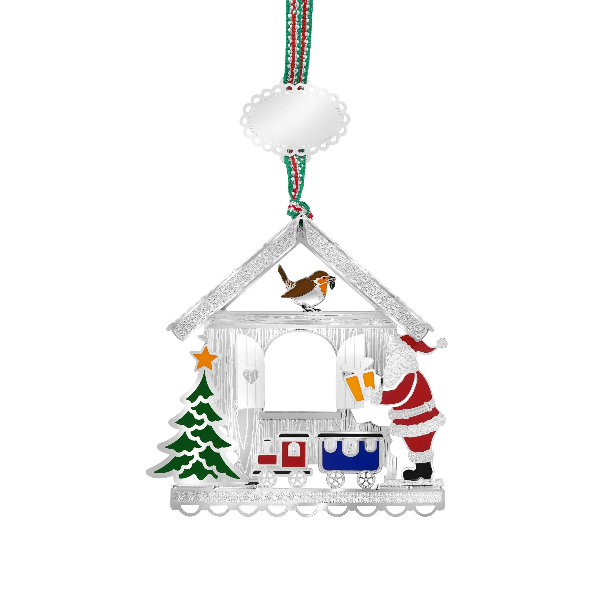 Santa and Robin Christmas Tree Decoration - Image 2