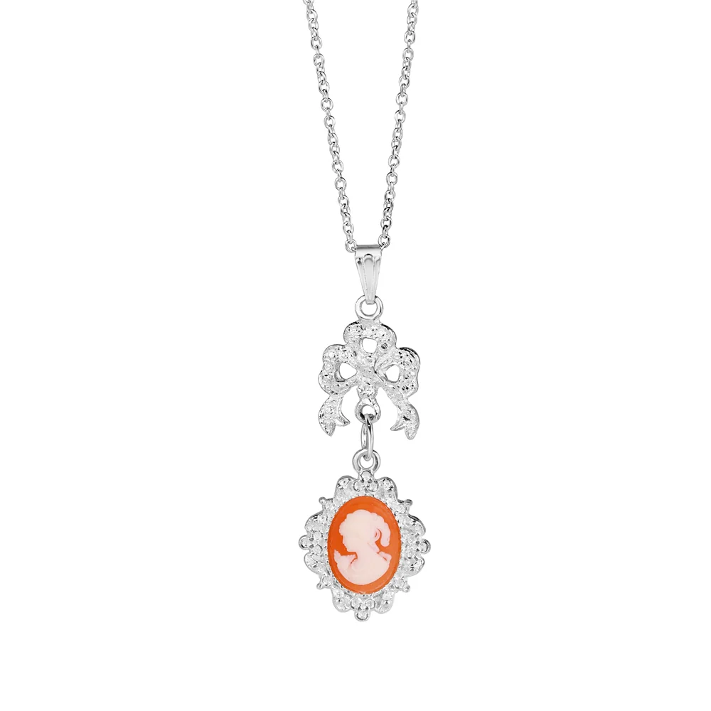 Silver Plated Cameo Pendant