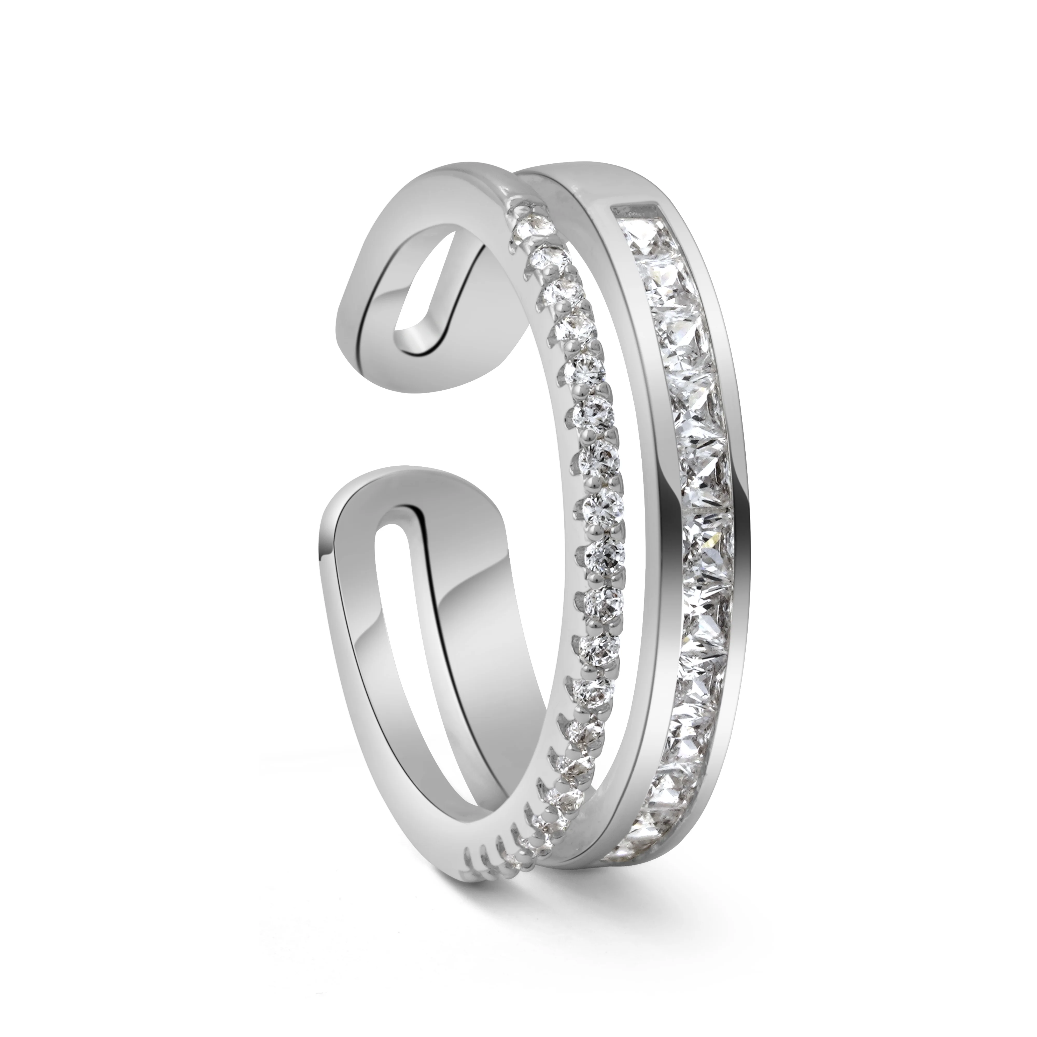 Silver Plated Double Row Ring - Image 3