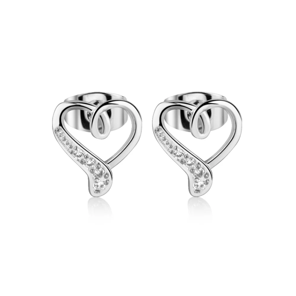 Silver Plated Heart Earrings
