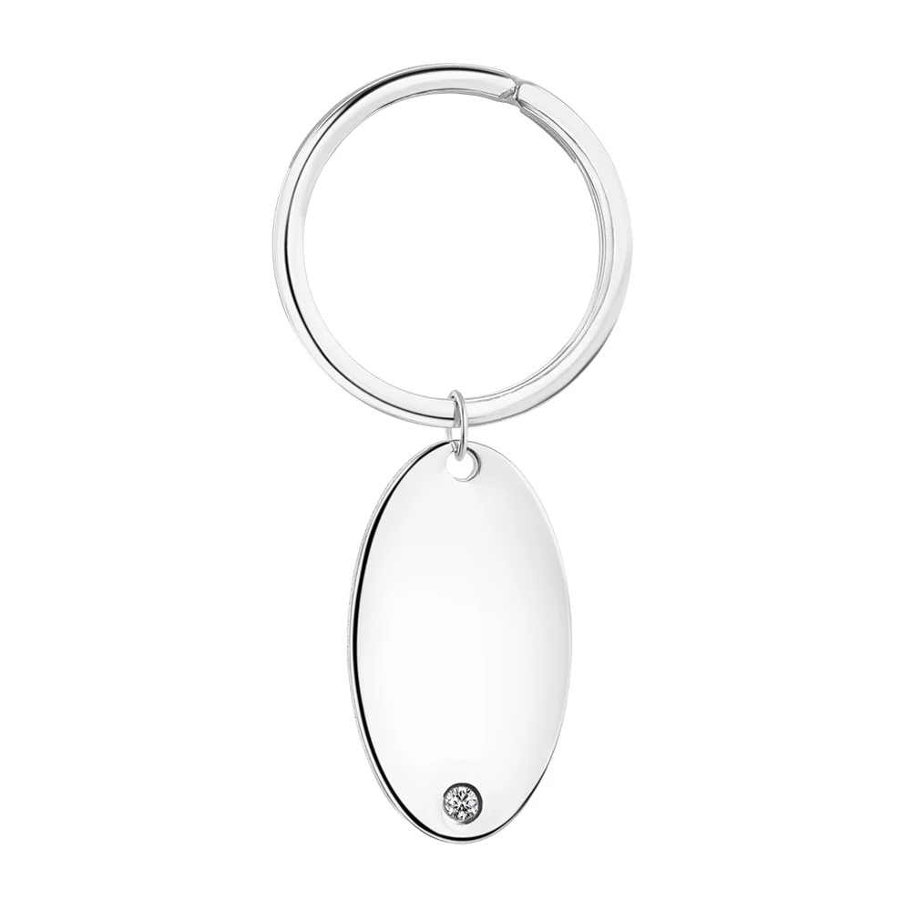 Silver Plated Oval Keyring