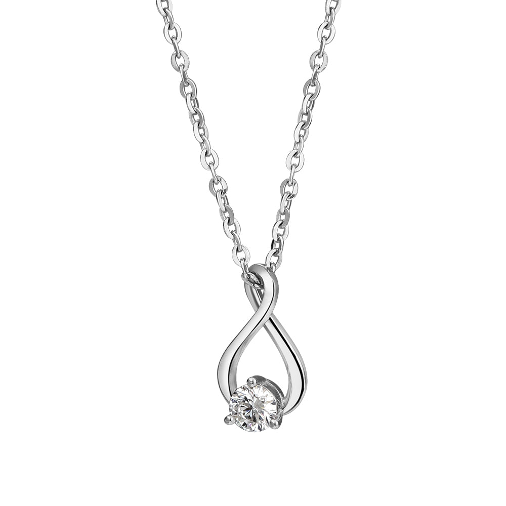 Sterling Silver Lab Grown Diamond Infinity Pendant 0.3ct - Image 3