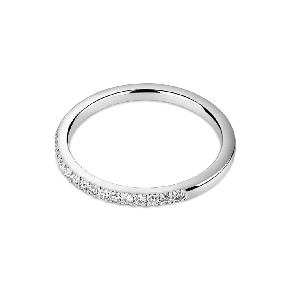 Sterling Silver Pavé Lab Grown Diamond Ring 0.35ct Size L