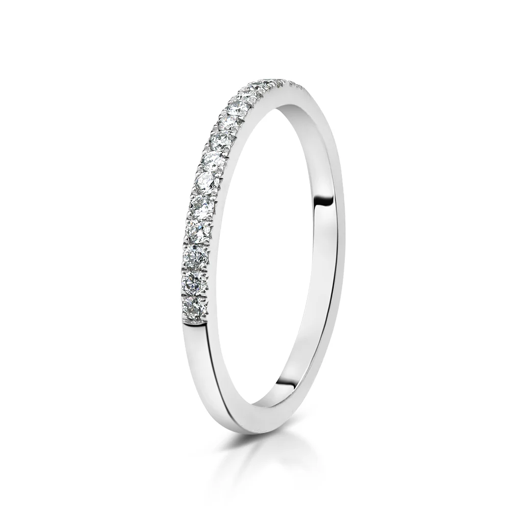Sterling Silver Pavé Lab Grown Diamond Ring 0.35ct Size O